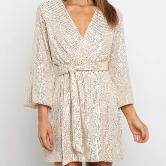 Petal & Pup Dresses Cl2 Brand New Petal Pup Glitz Dress Gold 8 Usa Poshmark